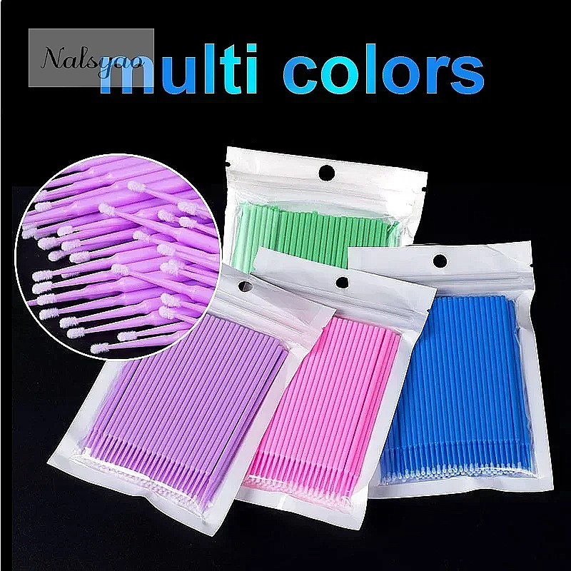 Eyelash Extension Removal - 100Pcs Micro Cotton Swab Eyelash Cleaning