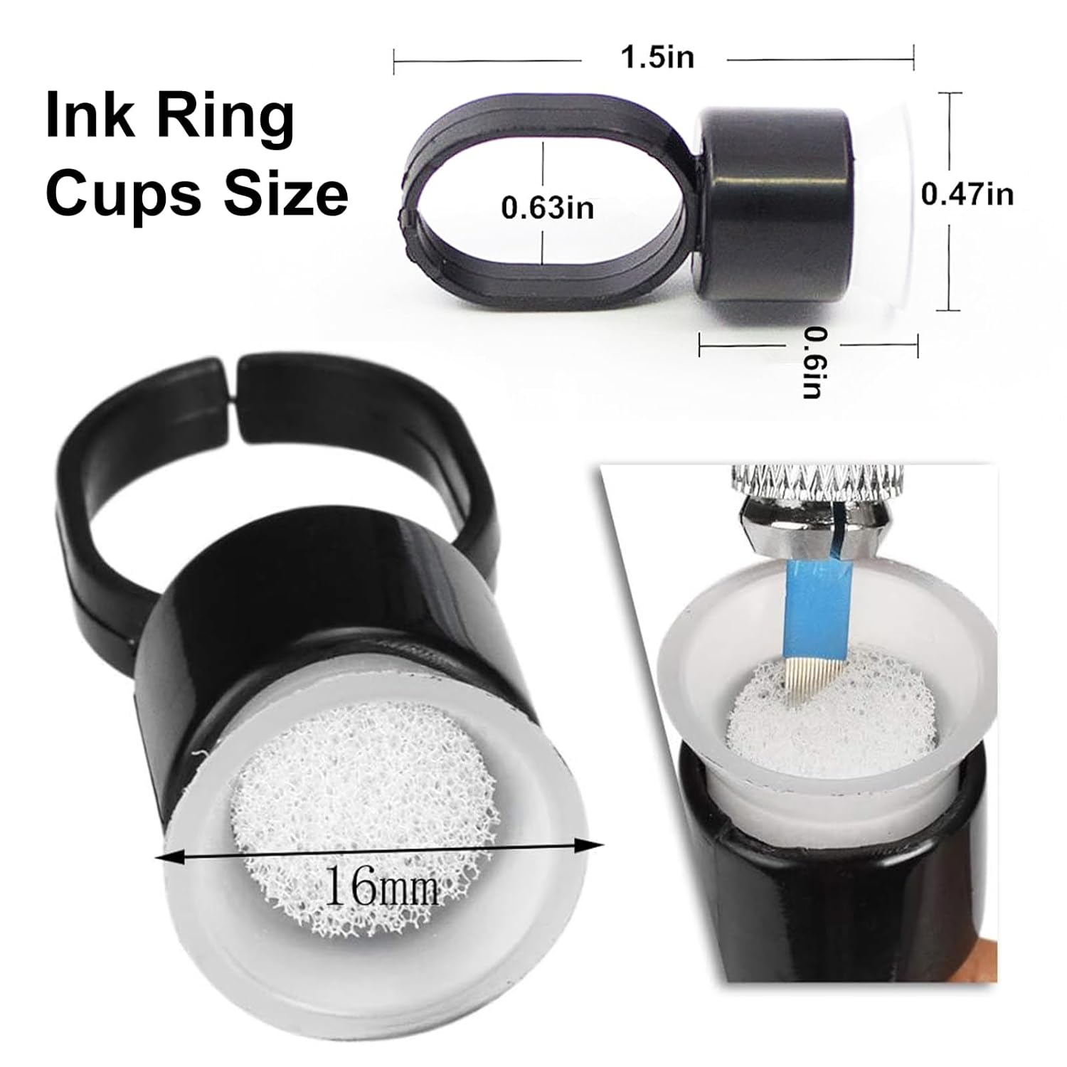 50/100PCS Tattoo Ink Ring Cups - Eyelash Extension Permanent recension och pris