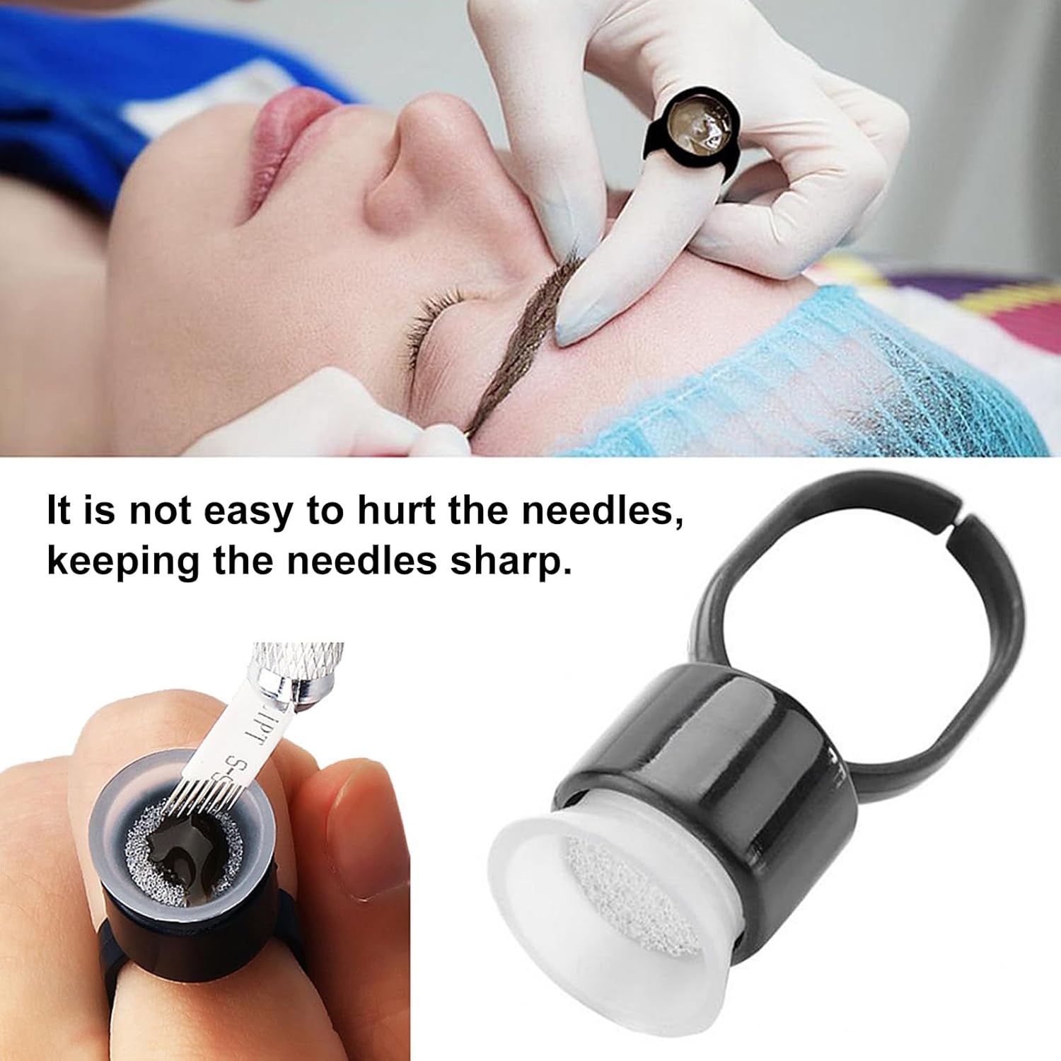 50/100PCS Tattoo Ink Ring Cups - Eyelash Extension Permanent recension och pris