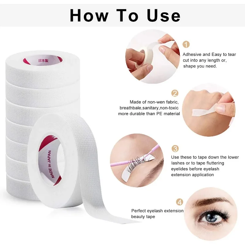 6 Rolls Japanese Insulating Ta - Eyelash Extension Eye Mask recension och pris